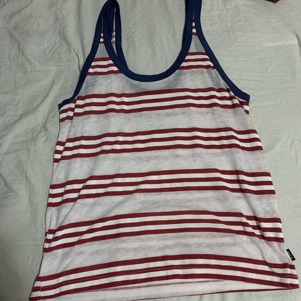 RVCA red white and blue tank